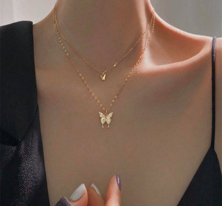 عقد الفراشه طبقتين