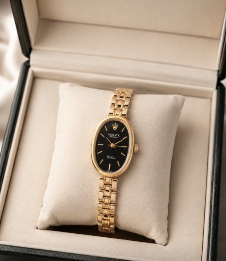 ساعة ROLEX باللون الذهبي والاسود