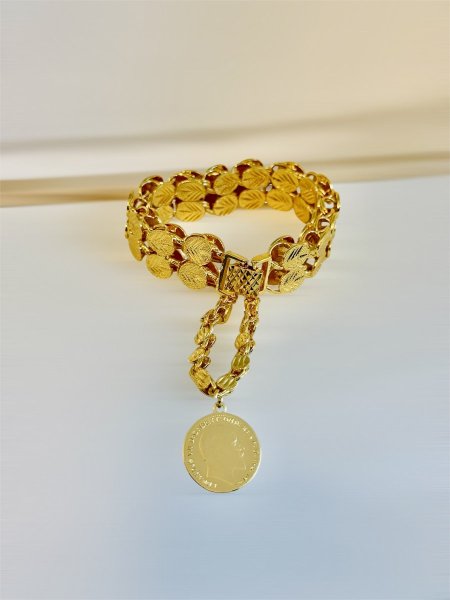 اسواره جنزير طبقتين مع ليرة